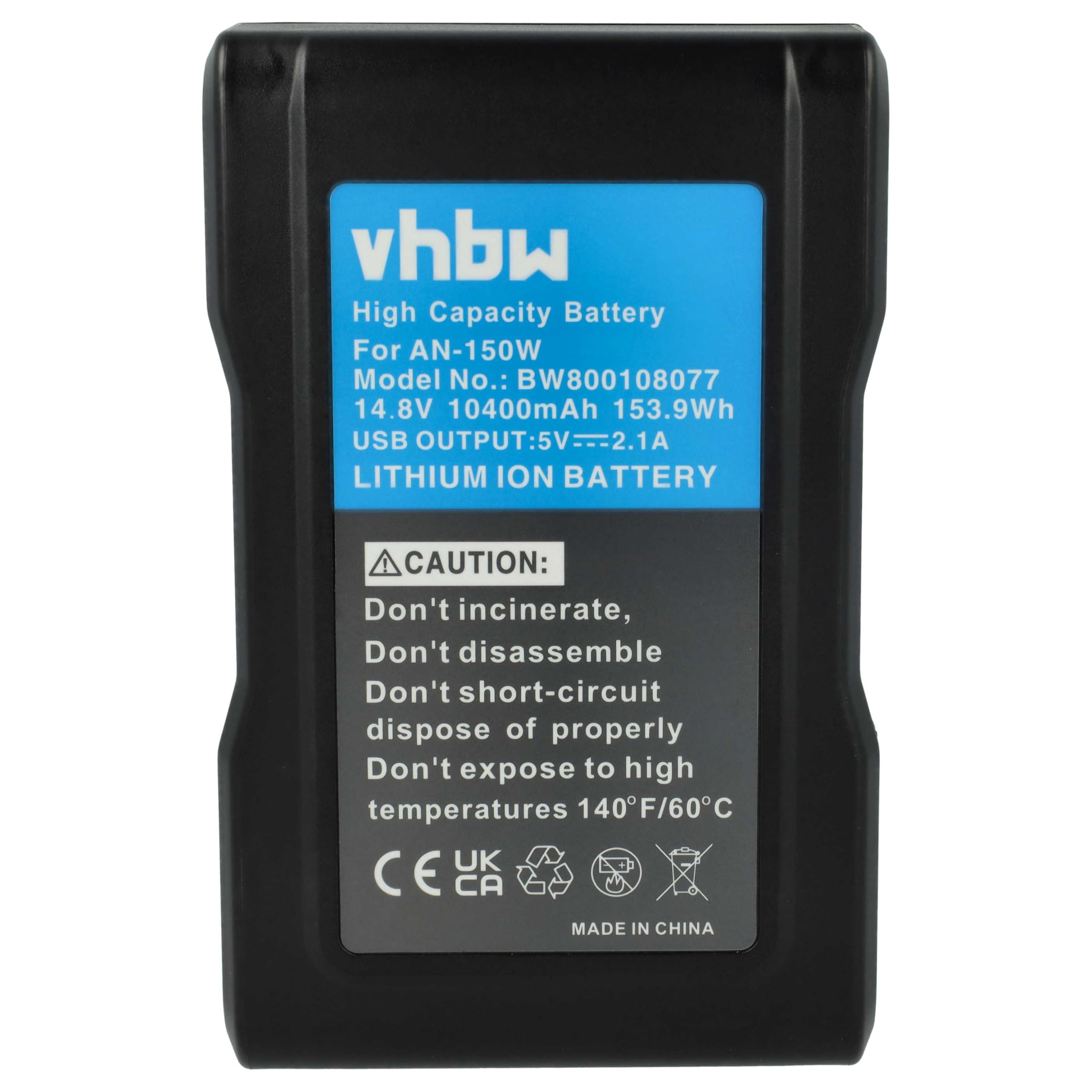 vhbw Batería Compatible con Anton Bauer Gold-Mount Dionic-Serie cámara de vídeo (10400 mAh, 14,8 V, Li-Ion) con USB