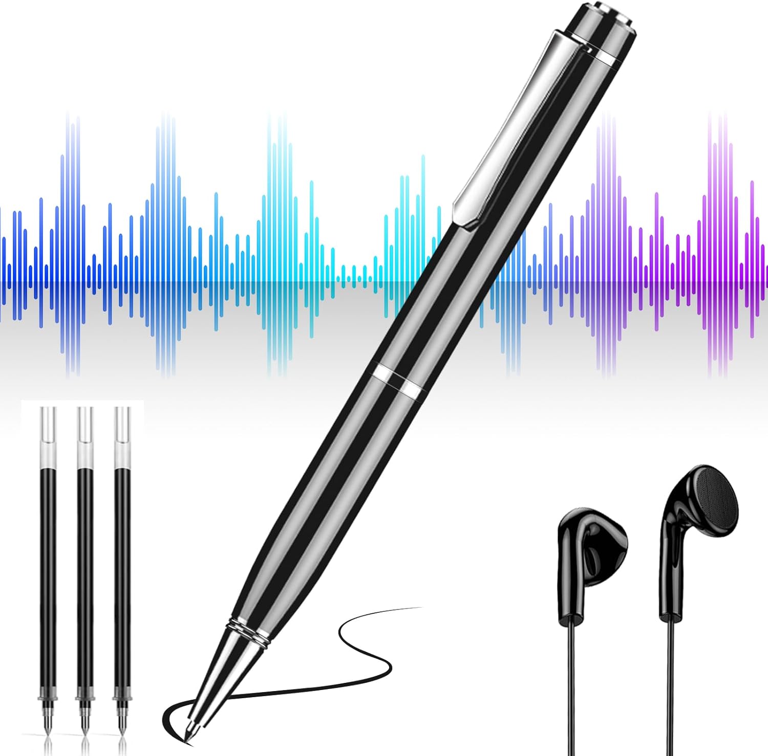 128GB Voice Recorder – Recording Device Activated with Intelligent Noise Reduction, Portable Digital Voice Recorder for Lecture/Meeting/Course 128GB Voice Recorder – Recording Device Activated with Intelligent Noise Reduction, Portable Digital Voice Recorder for Lecture/Meeting/Course
