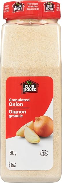 Club House Granulated Onion, Kosher, Vegetarian, Provides The Full Bodied Aroma And Pungent Flavour Of Onion In A Convenient Granulated Powder, Perfect For Soups, Vegetables, Chicken & Burgers, 660G