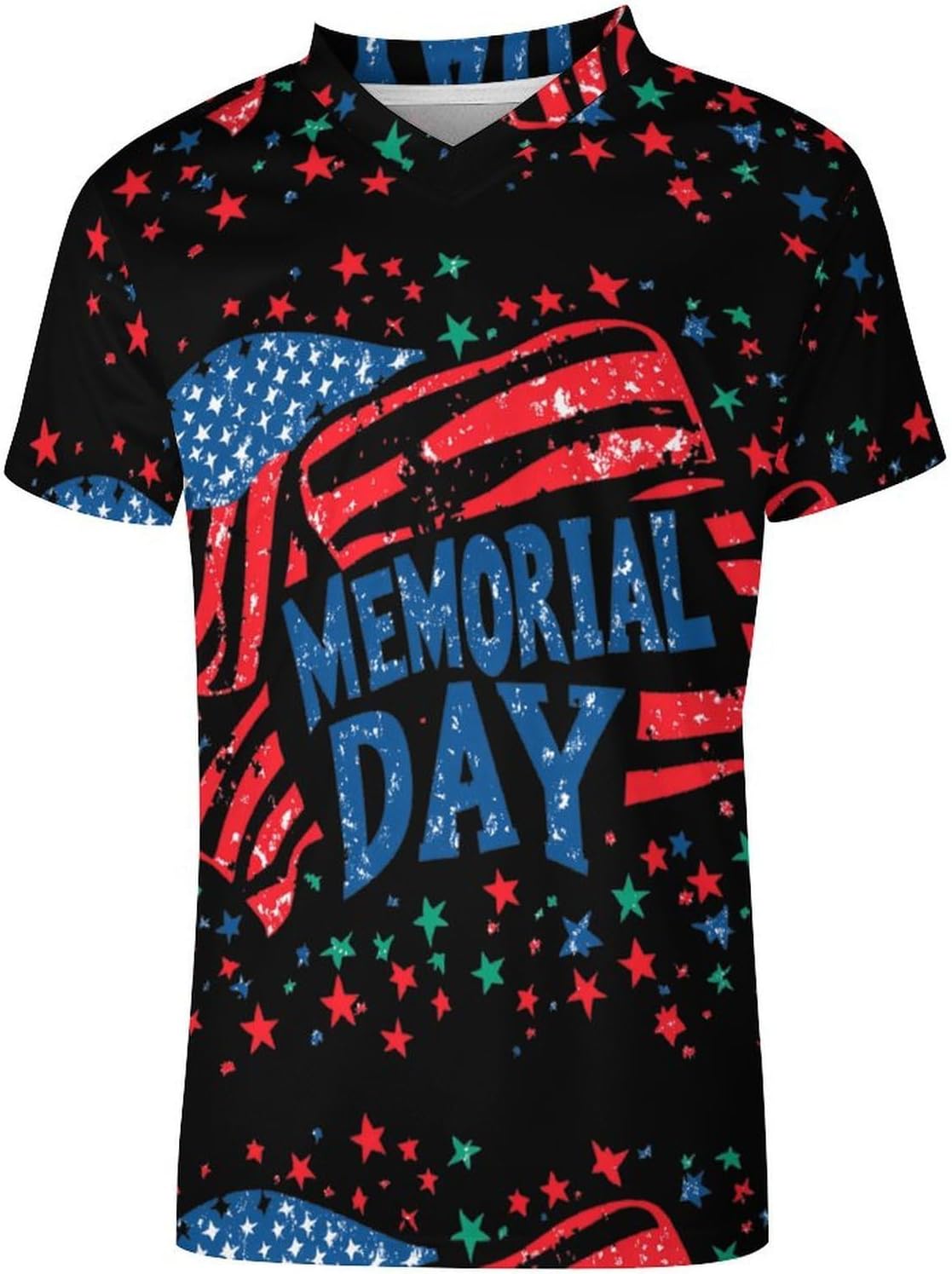 Memorial Day with U.S.A Flag Soccer Jersey Football Shirt Athletic Sports T-Shirt Personalized for Men Women