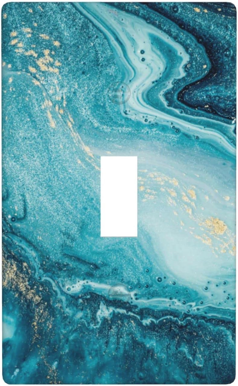 Teal Marble Light Switch Cover Wall Plate, Green Single Toggle Light ...