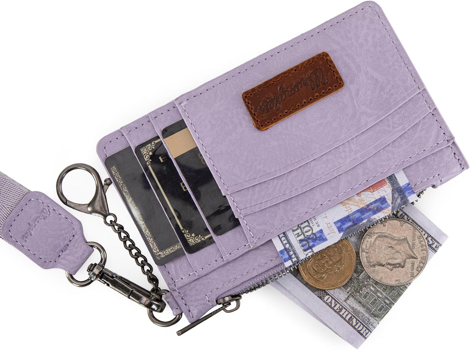 Montana West X Wrangler RFID Card Holder Small Credit Card Holder for Women Card & ID Cases Slim Wallet Cards Holders with Keychain Wristlet Strap - Image 4