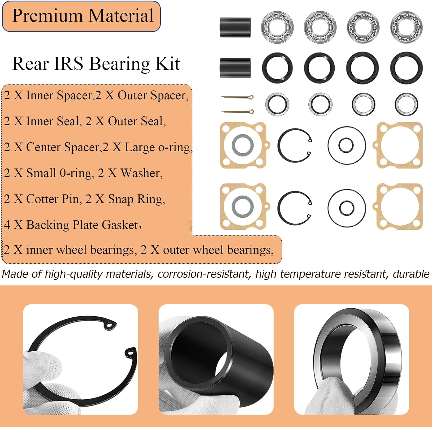 Rear Axle Bearings Seals Kit for Vw Type 1 Bug Karmann GHIA, for Type 3 Squareback Fastback Notchback and Beetle 1968-1979