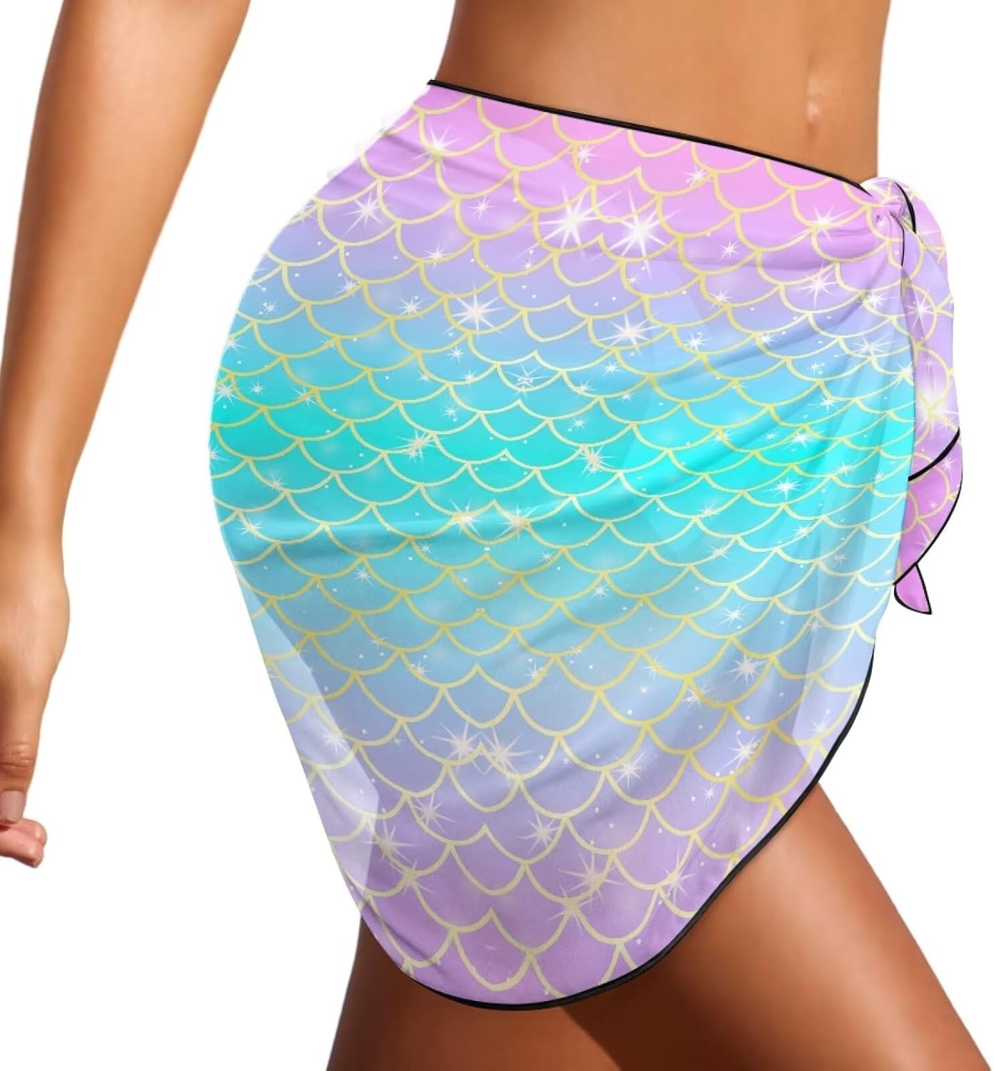 Biyejit Sarong Wraps for Women Chiffon Beach Cover Up Skirt Swimsuit Wrap Pareo Coverups - Image 4