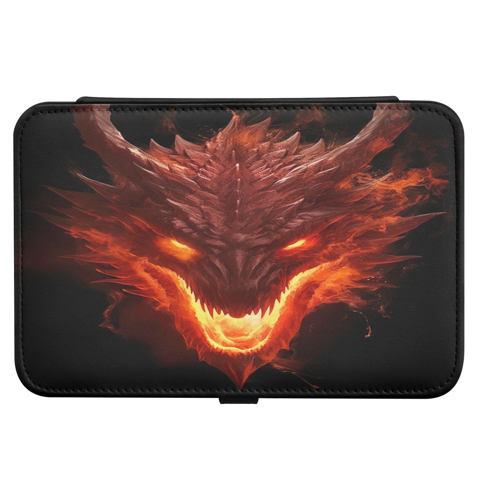 Haskirky Burning Dragon Jewelry Box Portable PU Leather Travel Jewelry Organize for Women Jewelry Storage Display Holder for Ring, Necklace, Earring