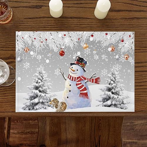 Vista 702 de Juego de 6 manteles individuales rojos para el día de San Valentín, diseño de corazón de San Valentín, resistentes al calor, lavables, manteles