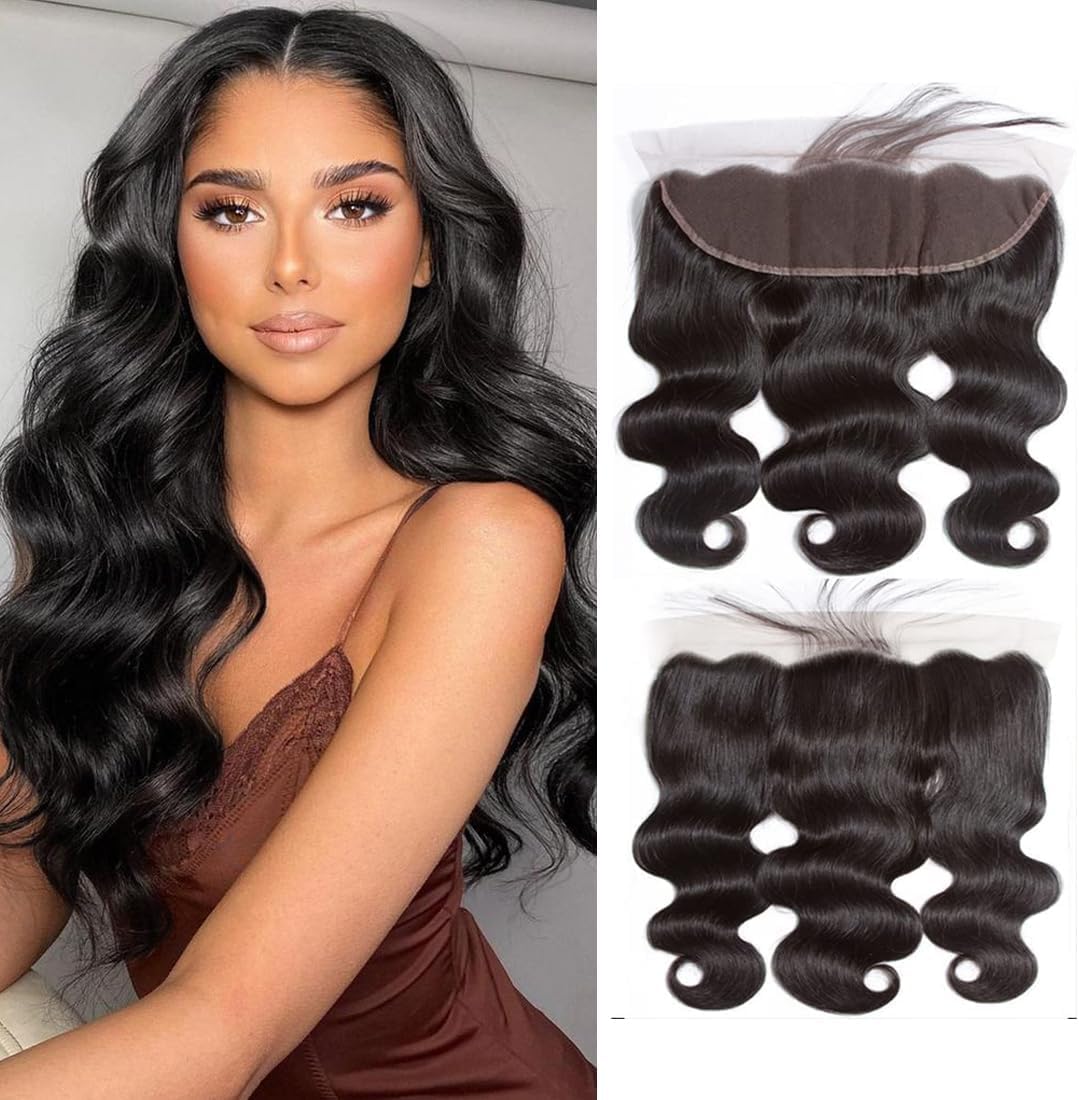 Selina Body Wave Lace Closure 13x4 Hd Lace Frontal Closure Human Hair Transparent Lace Brazilian Virgin Hair Natural Black Color 8 Inch