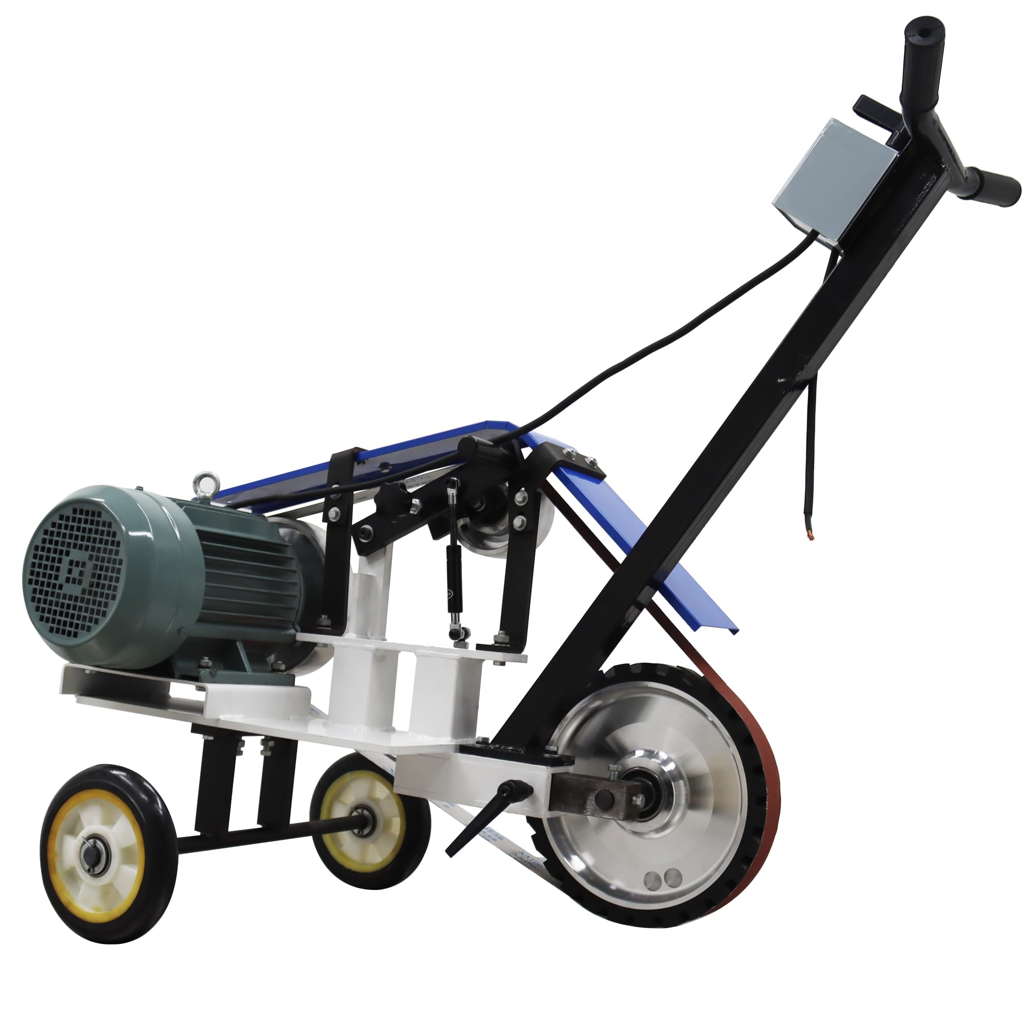 HQHAOTWU Movable Belt Grinder Sander Hand Pushed Flat Arc Grinding Polisher Machine for Metalworking Polishing&Rust Removal 220V Compatible with 3PCS 74.8-82 * 2