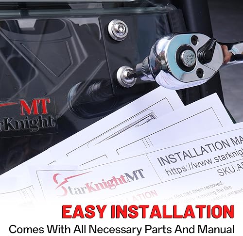 Miniatura 21 de StarknightMT Parabrisas Defender resistente a los arañazos – Parabrisas frontal completo a prueba de rayos UV compatible con Can Am Defender MAX HD5