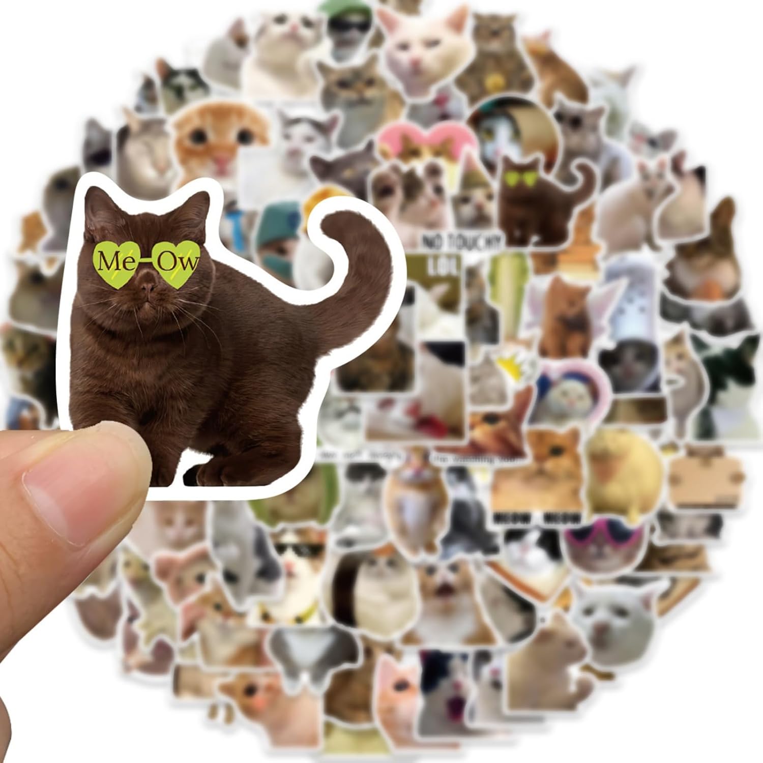 100 Pcs Funny Cat Stickers for Kids image 4