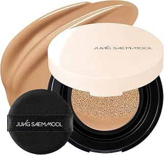 JUNG SAEM MOOL [ Mini ] Essential Skin Nuder Cushion Mini 26W Oat 0.17 Fl Oz, Natural Radiant Finish Cushion Foundation with Buildable Coverage, Lightweight Texture, Korean Foundation Makeup