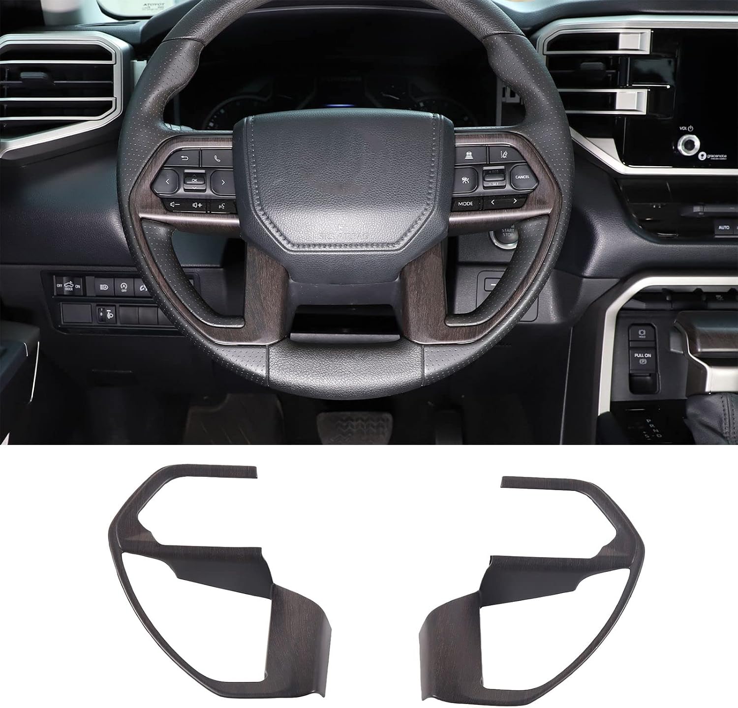 TOYCIDFG Dashboard Button Frame Decal Cover Trim Compatible with Toyota Tundra 2022 2023 2024 2025 Pickup Truck, Interior Decoration Accessories (Matte Black)