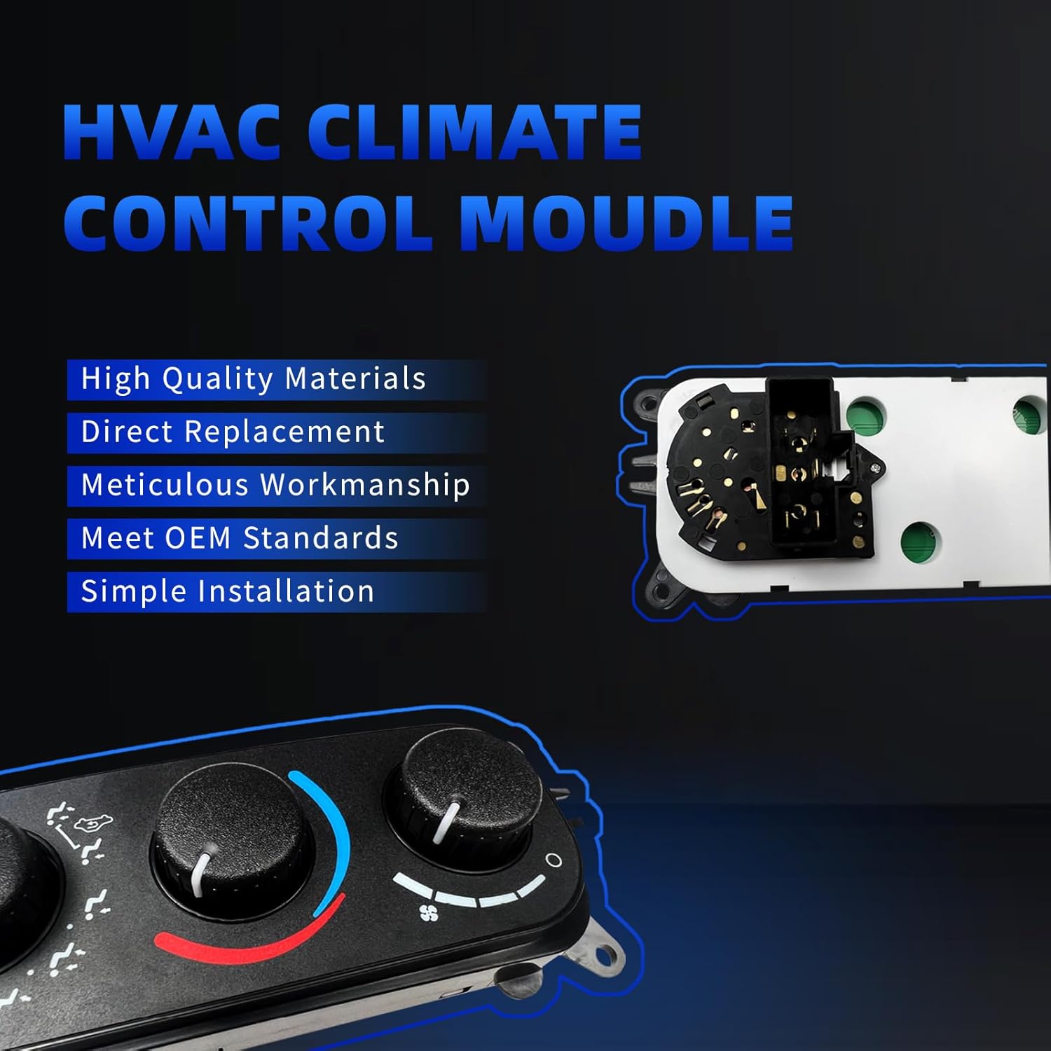 599-212 A/C Air Conditioning Climate Control Module Compatible with Dodge Ram 1500 2500 3500 2002-2005 Fit for Dodge Dakota 2001-2004 HVAC Heater Control Panel