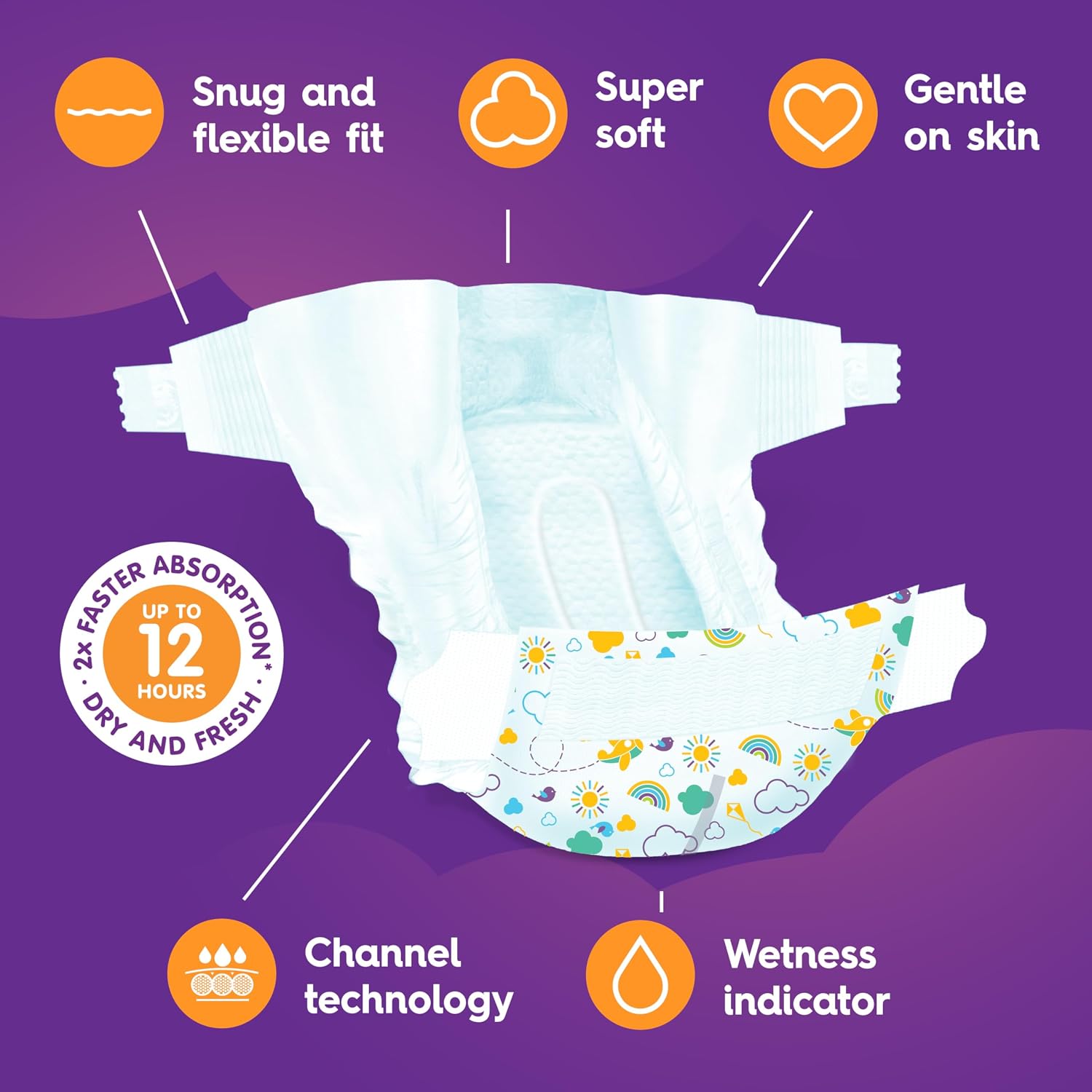 White Cloud Ultra Comfort Diapers, Size 4, 22 – 37lbs, 4 Packs of 28 = 112 Diapers