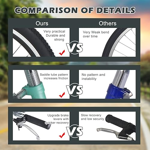 Vista 8 de ABORON Triciclo para adultos, bicicleta de 3 ruedas para adultos, triciclo para adultos, llantas de doble pared, triciclo para mujeres y hombres