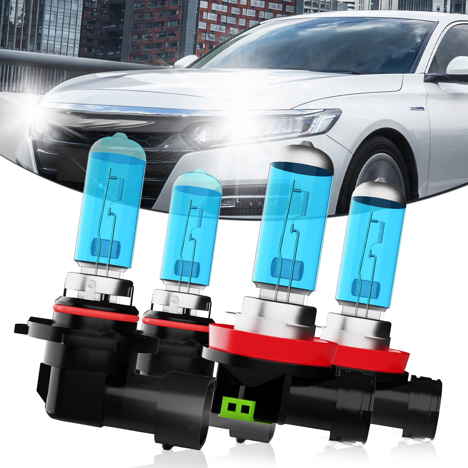 TTDBDAN Upgraded Halogen Headlight Bulbs Fit For Honda Accord 2013-2018,9005/H10/HB3 High Beam H11/H8/H9 Low Beam High Performance Headlights,6000K