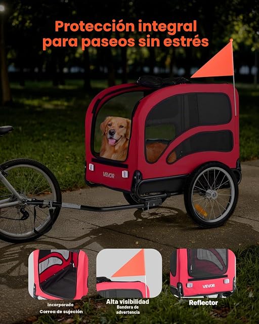 Foto 6 de 8 de VEVOR Remolque de Bicicleta para Perros, Carga de 45 kg