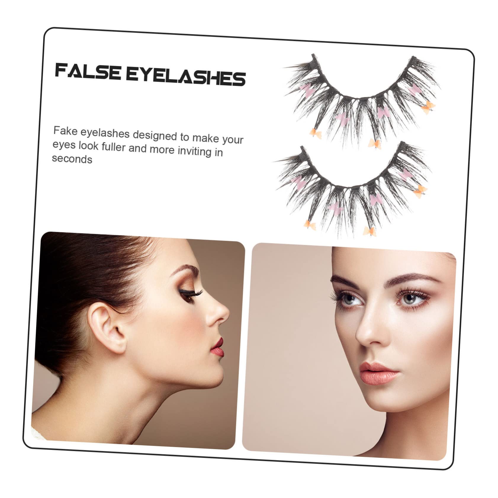 FOMIYES 2 Set Di Ciglia A Farfalla Con Paillettes Ciglia Glitterate Soffici Per Trucco/notte 4 Paia*2