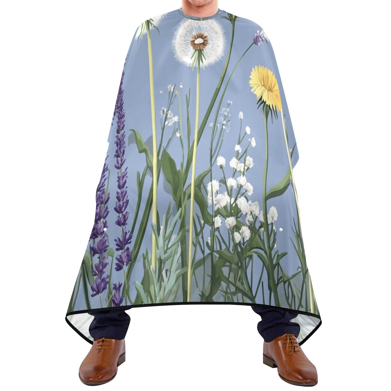 Kigai Dandelion Hair Cutting Cape for Men & Women Waterproof Barber Cape Professional Hairdressing Salon Styling Apron with Adjustable Closure Snap