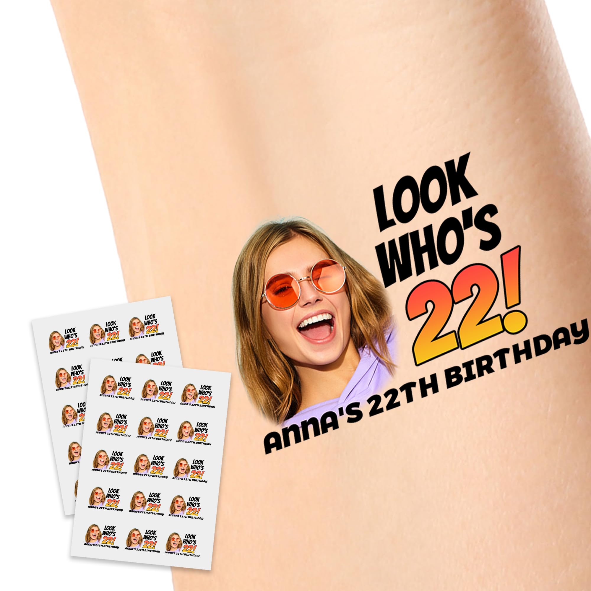 Pets Tattoo, Personalized Temporary Tattoos Stickers, Custom Pets Tattoo with Name Photos Text for Birthday Parties, Easy to Clean Stickers 1 Set of