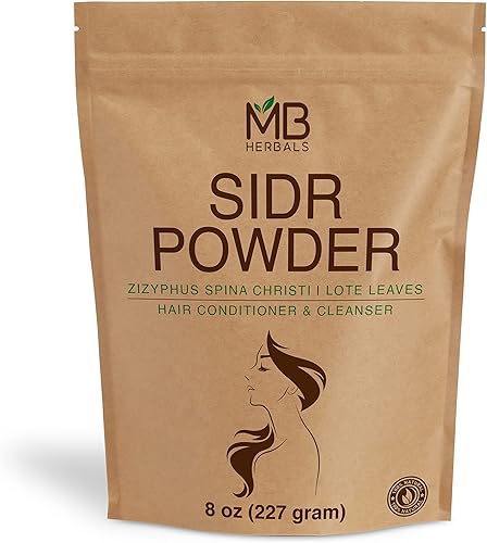 MB Herbals Sidr Powder 8 oz  0.5 libras (8.01oz)  WildCrafted  Seder Lote Leaves  Ziziphus spina christi  Acondicionador y limpiador natural para el
