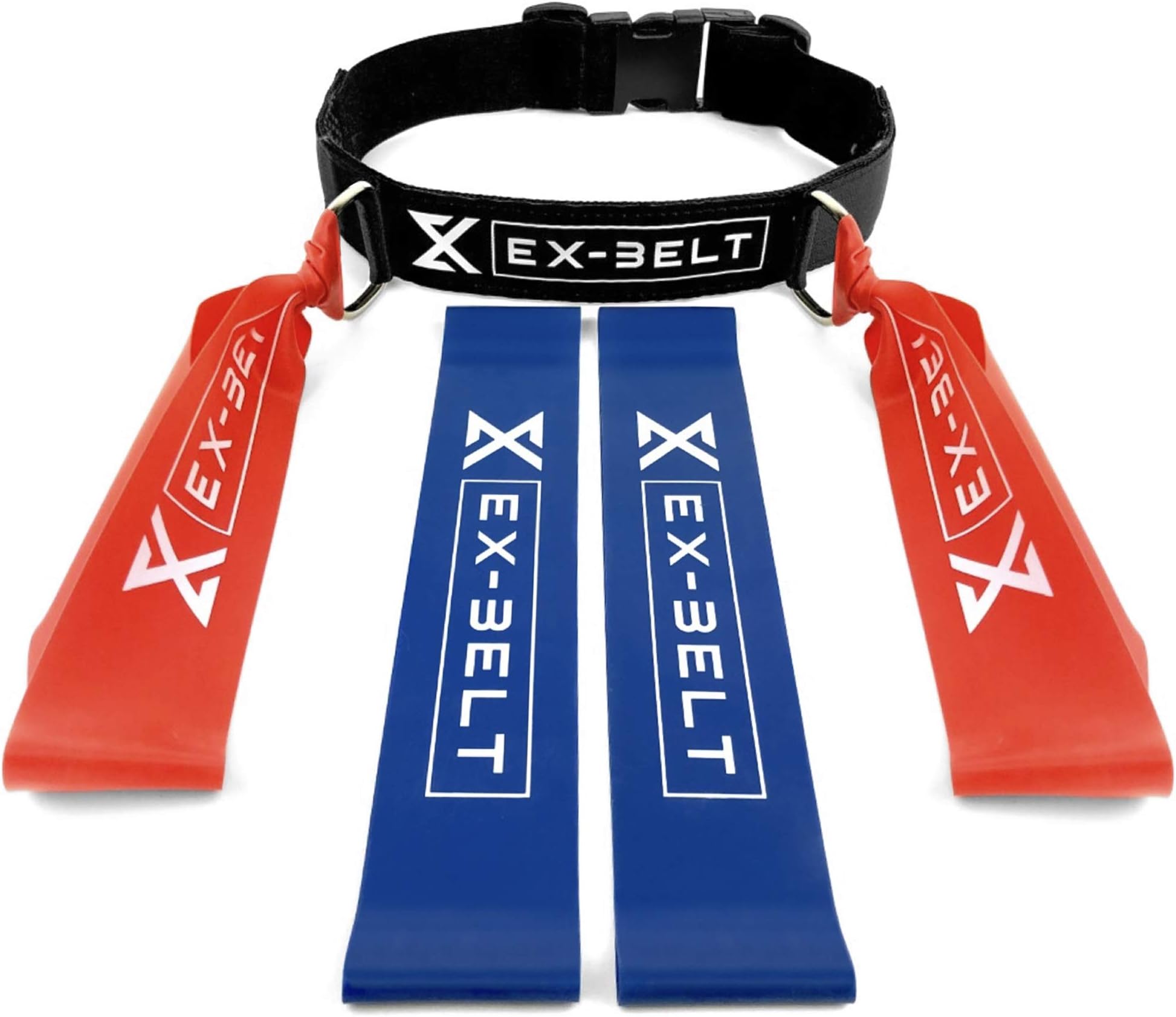 EX-BELT Resistance Band Belt (Set of 5) - Home Gym Fitness Equipment - 1 Revolutionary Exercise Belt with 4 Resistance Bands for Upper Body Strength Training Boxing Workout Stretching Yoga Physio and More