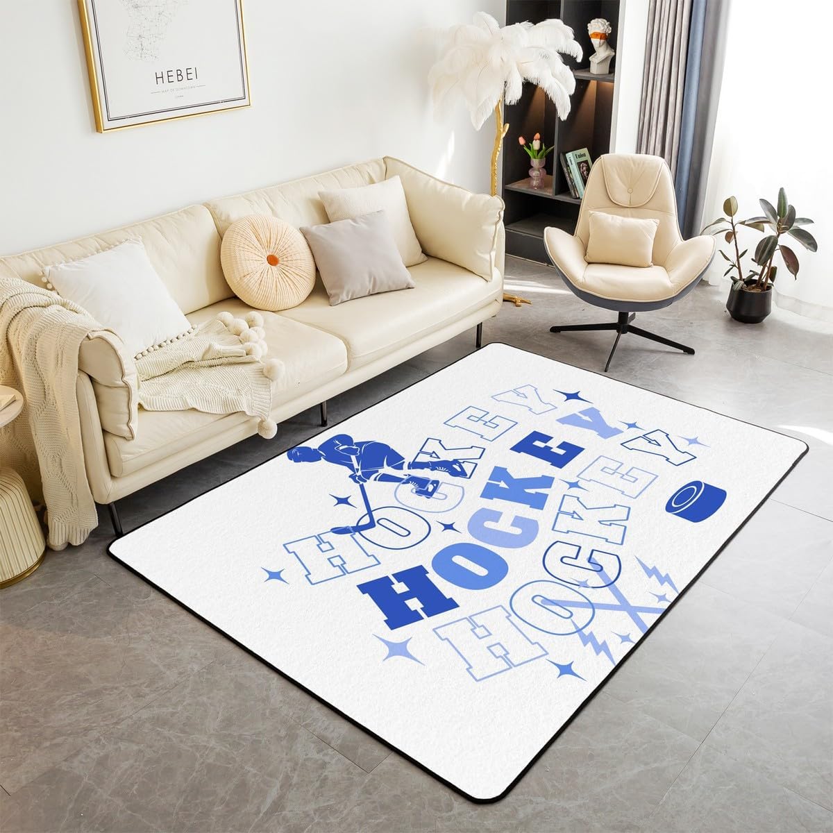 Feelyou Kids Boxing Area Rug Sports Games Theme Living Room Rugs 3x5 for Boys Girls Teens Bedroom Decor Boxing Gloves Decorative Carpet Decorative Rug Set Hip Hop Decor Indoor Floor Mat