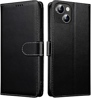 iWEOCO for iPhone 15 Case Wallet Genuine Leather with Anti-Theft RFID Blocking Kickstand Strong Magnetic Clasp Closure Cas...