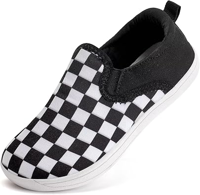 WateLves Toddler Little Kid Wide Barefoot Shoes Boys Girls Minimalist Slip On Sneakers Canvas Walking Shoes Fit Naturally Zero Drop Sole