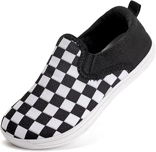 WateLves Toddler Little Kid Wide Barefoot Shoes Boys Girls Minimalist Slip On Sneakers Canvas Walking Shoes Fit Naturally Zero Drop Sole