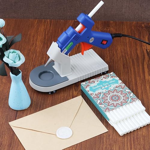 Miniatura 2 de 20 barras de cera de sellado de color blanco perla, 20 varillas de cera de alta calidad de 0.276 in, solo aptas para pistola de pegamento de 0.28