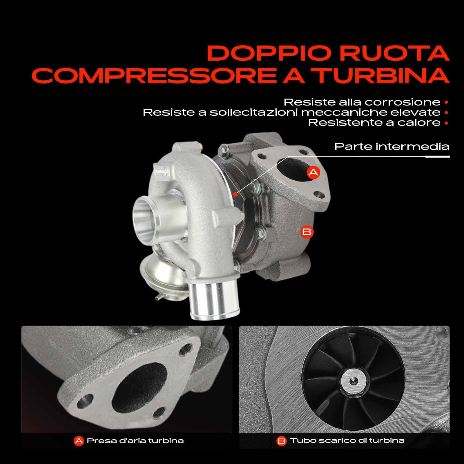 Frankberg Turbocompressore 1720127030 | Compatibile con: A.v.e.n.s.i.s Station Wagon T22, A.v.e.n.s.i.s T25, R.A.V 4 II A2, A.v.e.n.s.i.s T22