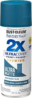 Rust-Oleum 331188 Painter's Touch 2X Ultra Cover Spray Paint, 12 oz, Ultra Matte Nantucket Blue