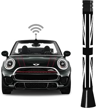 4 Inch Gray Flag Short Antenna Replacement for BMW Mini Cooper