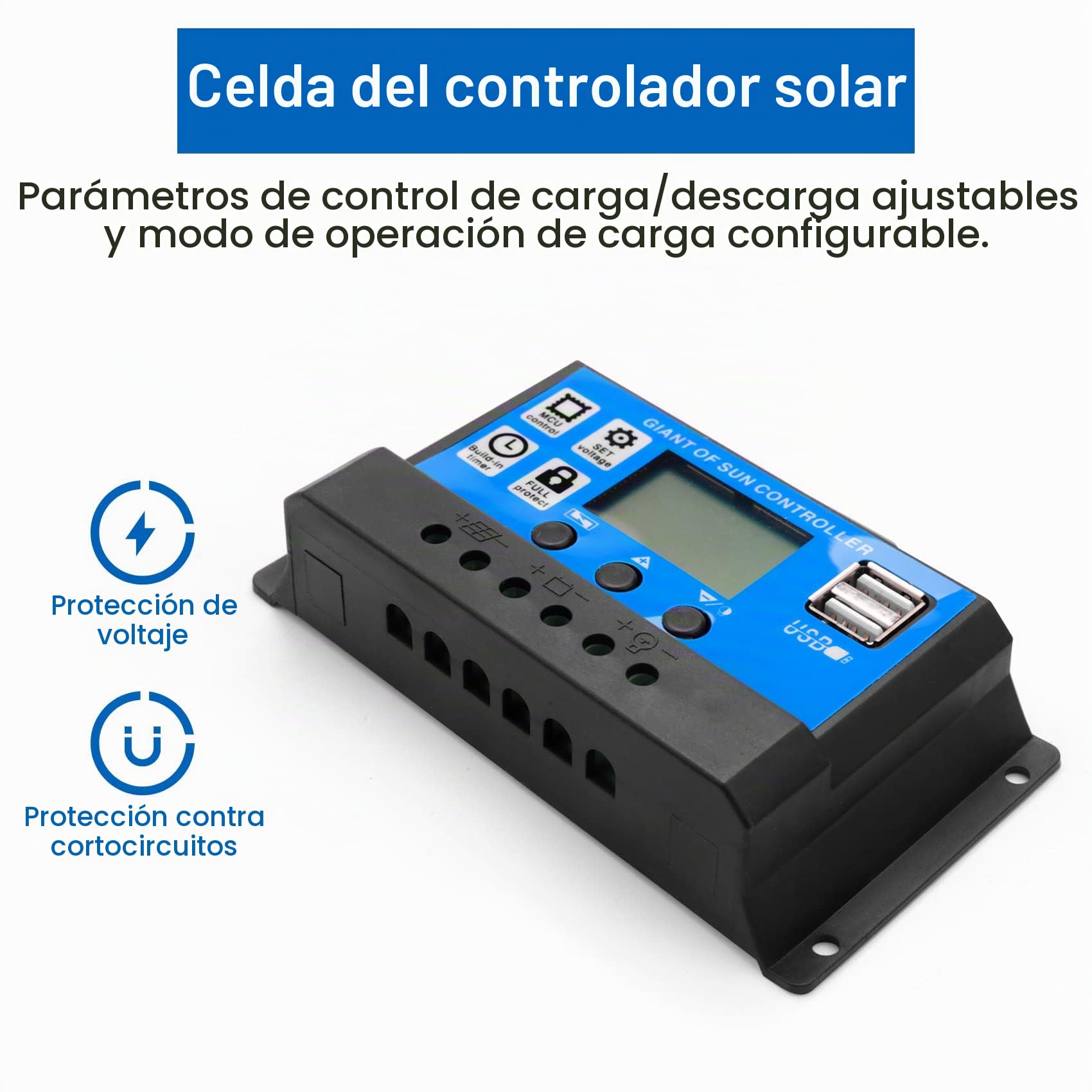 Cargador de Bater¨ªA Panel Solar de 30W 12V + Controlador 40A para RV Coche Casa Camping