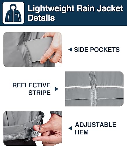 Miniatura 4 de SWISSWELL Chaqueta impermeable para hombre, ligera, rompevientos para correr, para exteriores, golf, moda