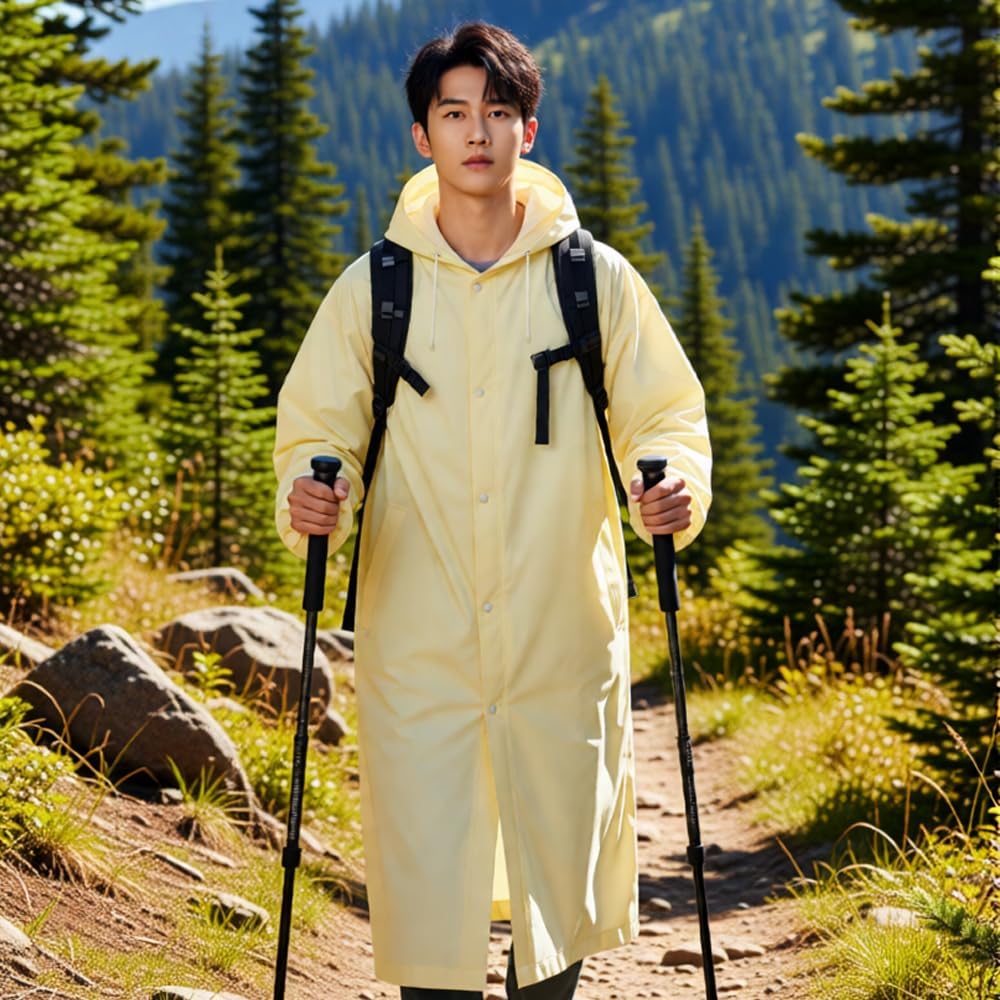 Rain Ponchos for Adults, 2 Pcs Reusable Raincoats for Women & Men