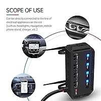 Vista 5 de Caja de 4 vías y relé, cableado rápido 12 V 20 A con indicador LED, caja de bloque de relé universal para motocicleta, automóvil, camión, RV EV