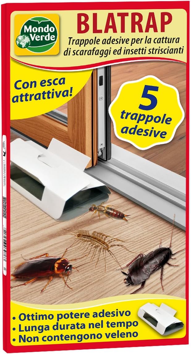 Mondo Verde KOS13 Cockroach & Blatte, 1 Pack of 5 Adhesive Traps