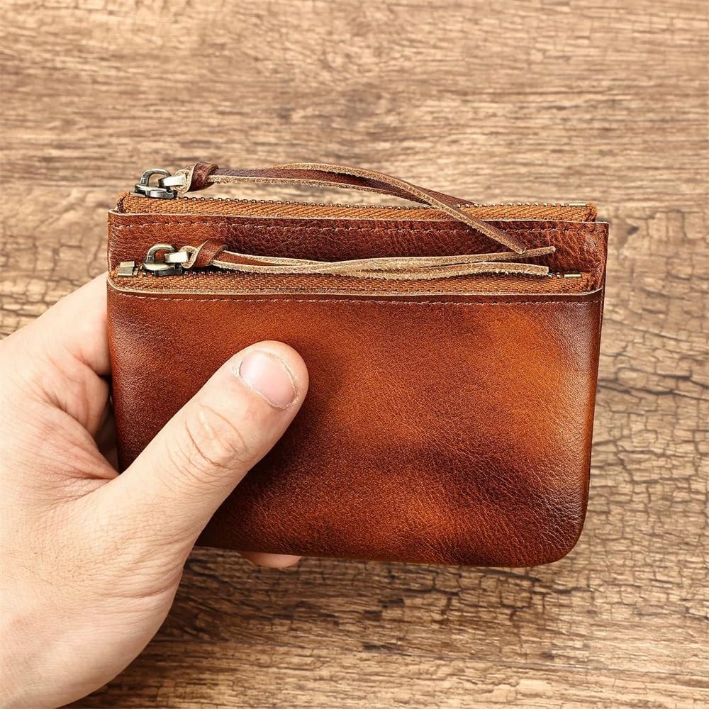 Coin Purse for Men Retro Leather Coin Purse Casual Wallet Mini Pouch(Colour 1)
