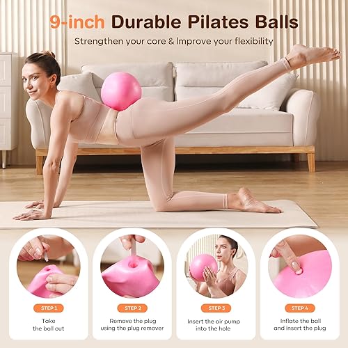 Miniatura 3 de Pilates Kit 13Pcs Home Pilates Essentials Workout Kit with 13" Ring, 10" Ball and Resistance Bands for Women at Home Pilates Equipment Set for