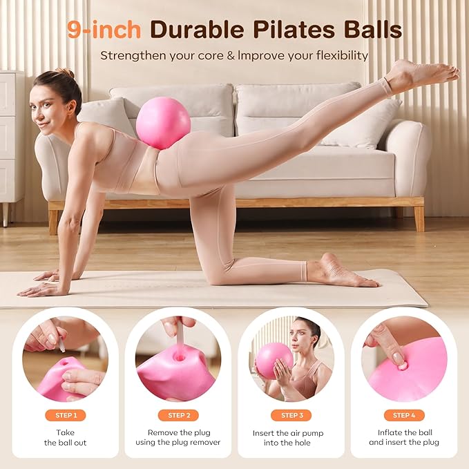 Kit Pilates 13 Piezas con Aro, Pelota y Bandas de Resistencia para Mujeres miniatura 3