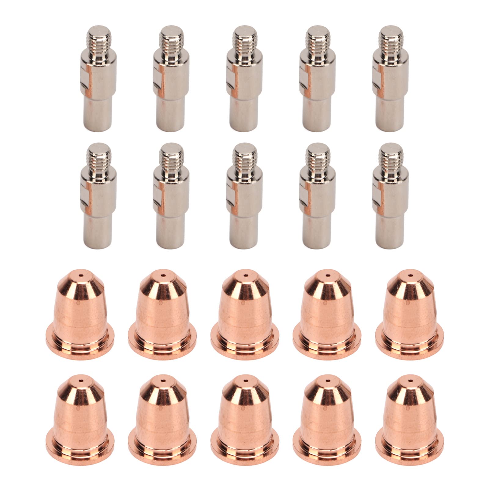 Respicefinem Csumables Nozzle 10×8×2 20Pcs Electrode Tip Nozzle 0.03In High Hardness Brass Electrode Nozzles Cups Kit For S45
