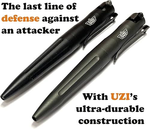 Miniatura 2 de Uzi Paquete combinado de bolígrafo táctico y perno de acción, paquete combinado negro y metal de pistola recargable, ultra duradero, ligero,