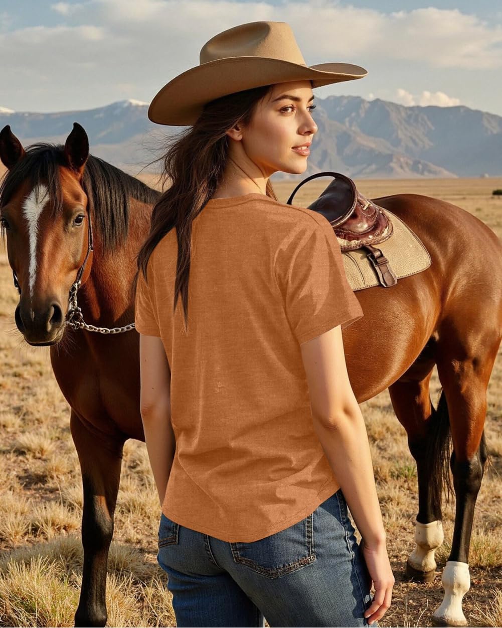 Retro Rodeo Shirt Women Cowgirl Bleached T Shirt Western Cowboy Rodeo Outfit Country Music Tee Short Sleeve Top - Image 5