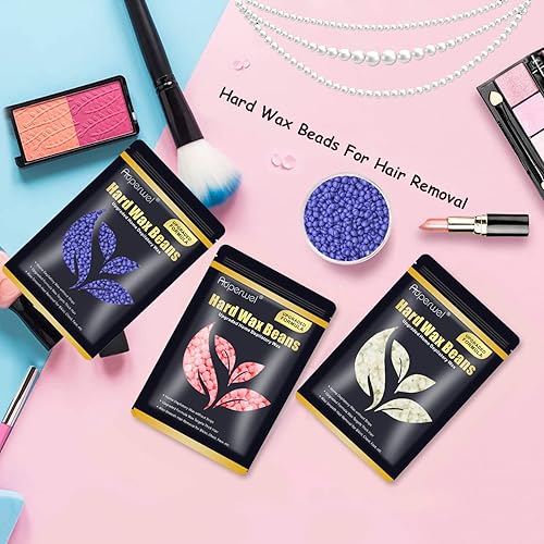 Miniatura 6 de Cuentas de cera para depilación, fórmula mejorada de 10.5 onzas, granos de cera dura sin dolor para cara, recambio de bikini brasileño para cejas, 3