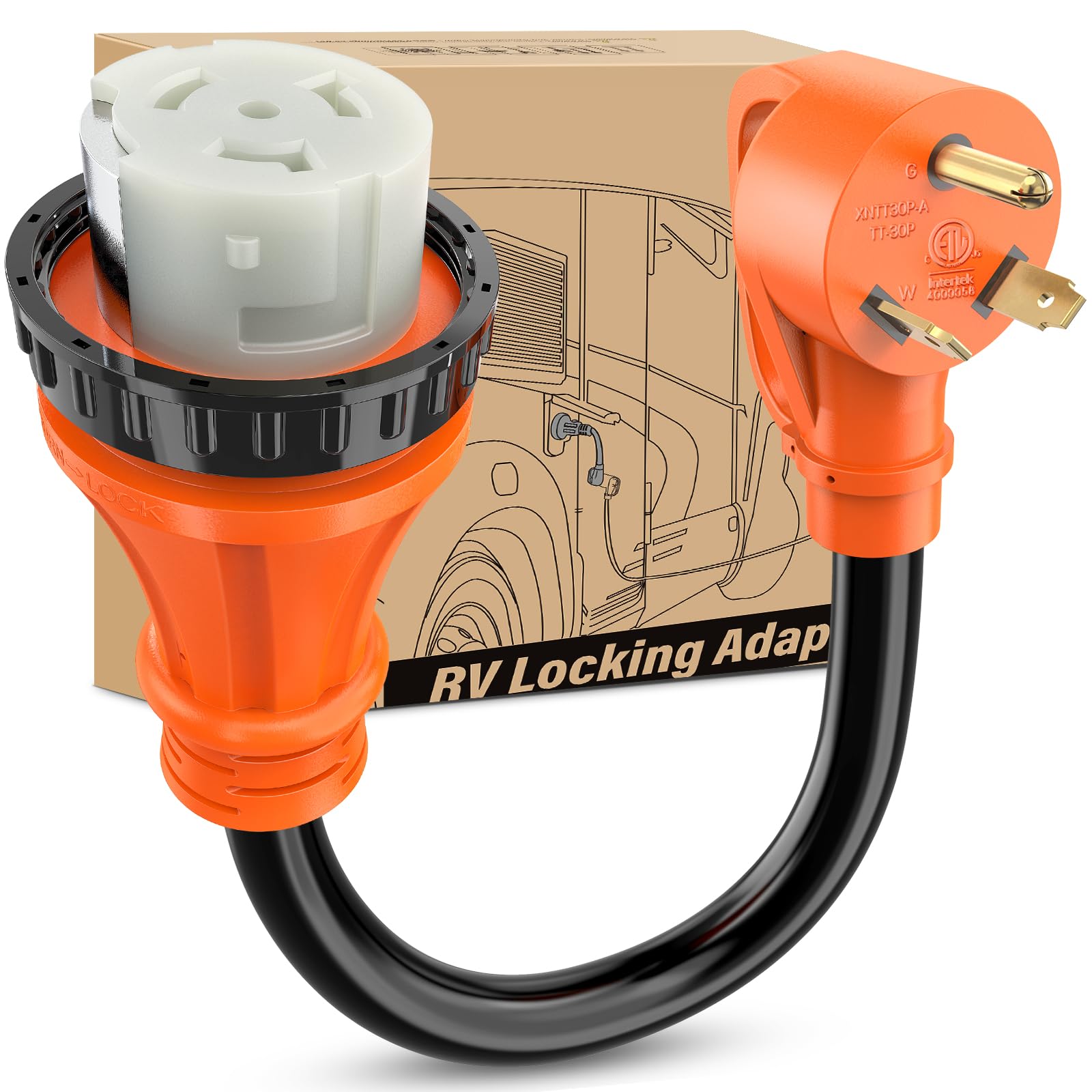 Nilight RV Locking Adapter Cord - 15 Amp To 50 Amp, 10 Gauge Pure Copper Wire, ETL Listed, Weatherproof For RV, Camper, Trailer - View #14