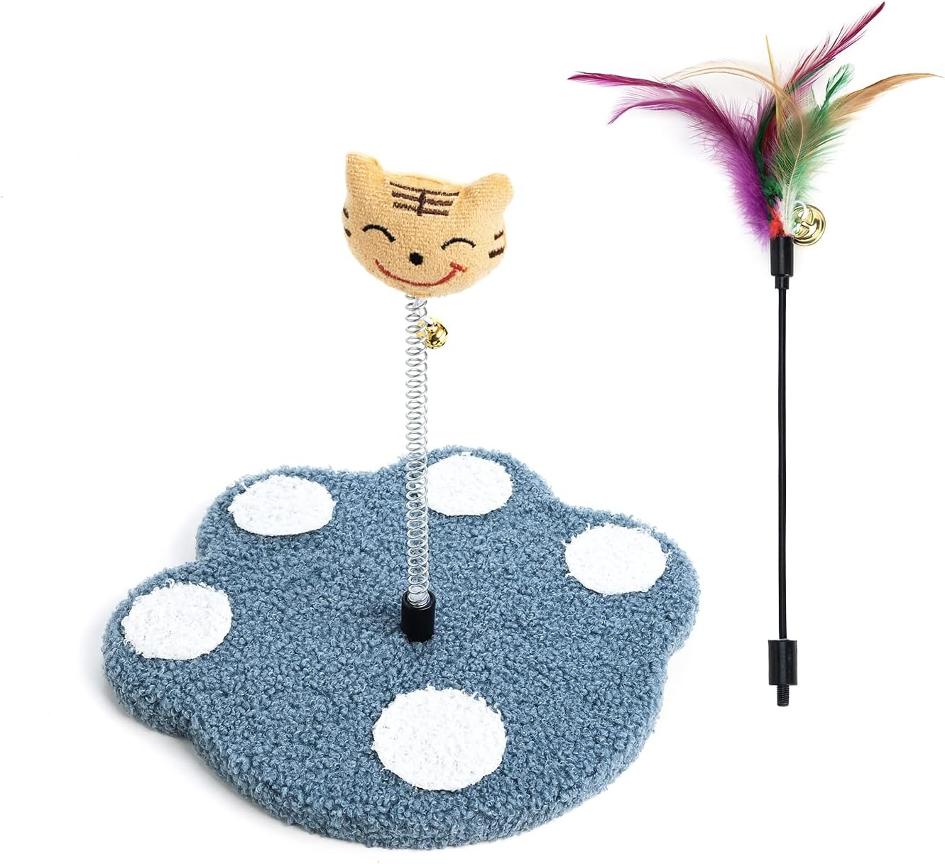 Buyoung Kitten Toy - Kitten Toys for Indoor Cats, Cat Wand Toy - Cat Toys for Indoor Cats, Blue Cat Feather Toys with Bell for Cats,…