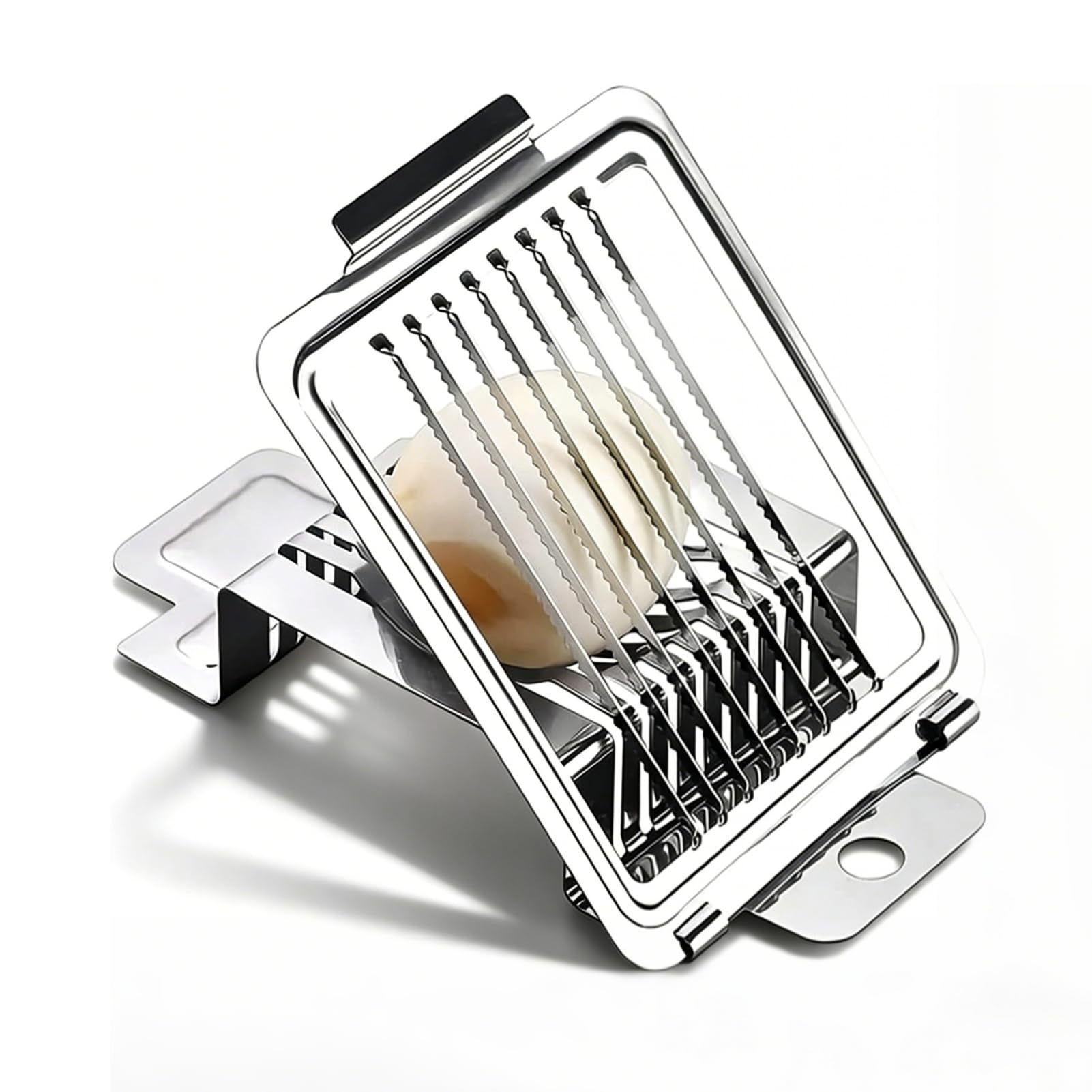 Egg Slicer for Hard Boiled Eggs, Multipurpose Cutter with Stainless Steel Wire Soft Fruit Cutting Tool for Home Use (Serrated Blade)