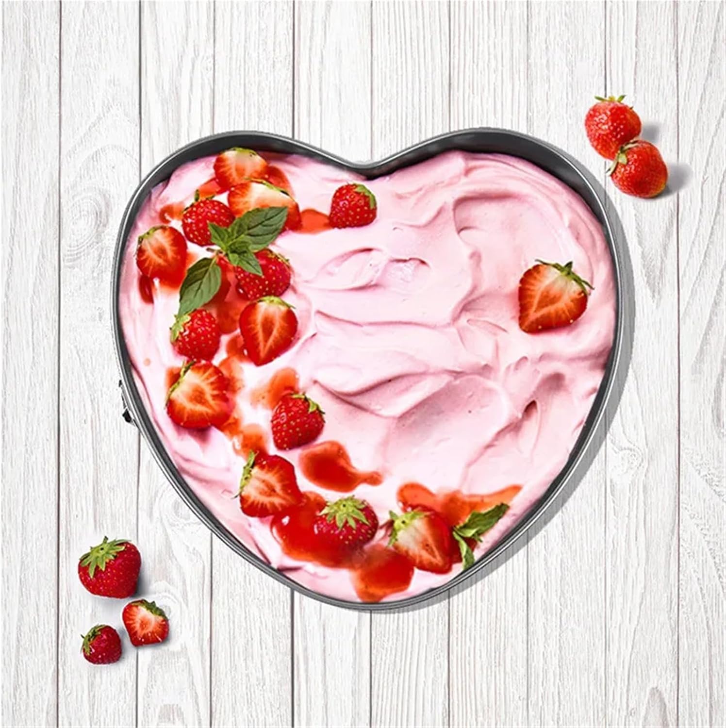 Carbon steel non-stick heart-shaped baking pan with lock for easy unmolding and cleaning,suitable for oven,microwave,freezer(2)